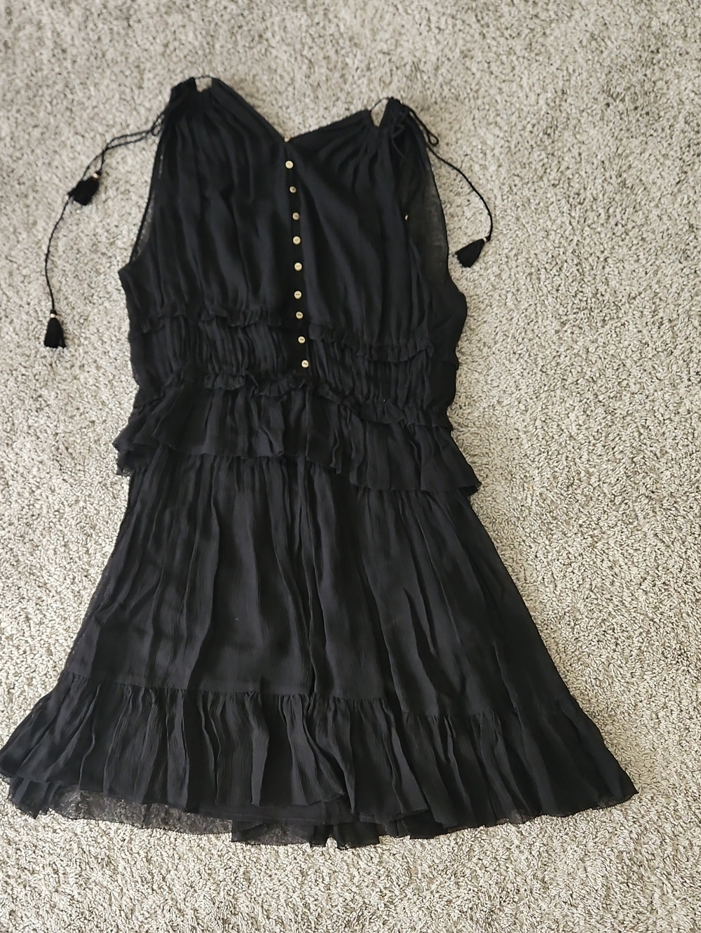 Ulla Johnson Black Ruffled Mini Dress 4